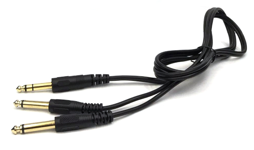 6.3mm Stereo Plug to 2x6.3mm Mono Plug Cable 1.5m